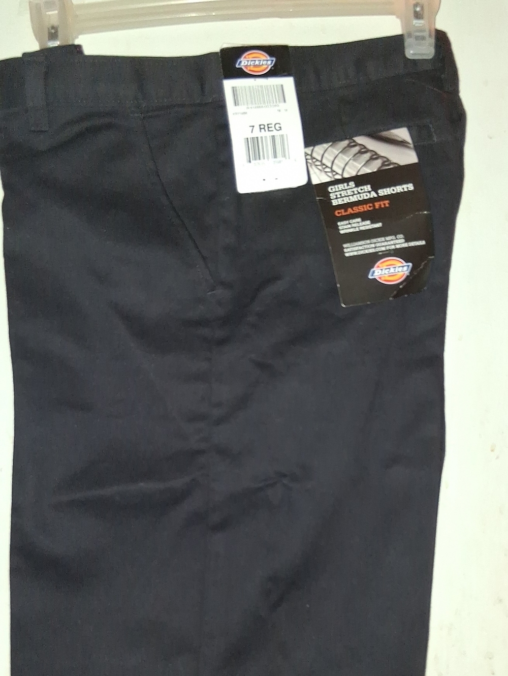 Dickies Girls/Juniors Black Flat-Front Work Shorts